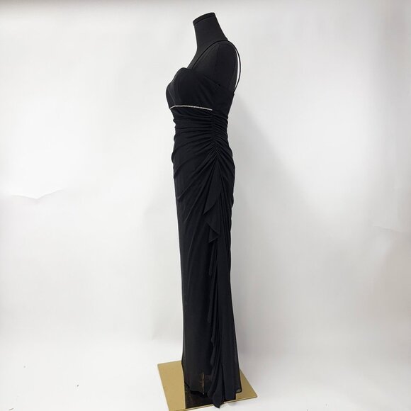 VINTAGE 90S STYLE BLACK EVENING LONG MAXI DRESS - Picture 3 of 12